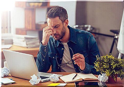 Man suffering from Burnout at work