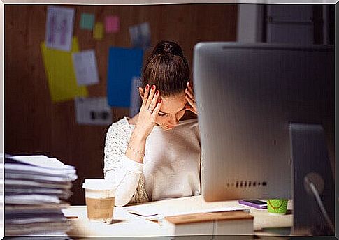 woman stressed at work