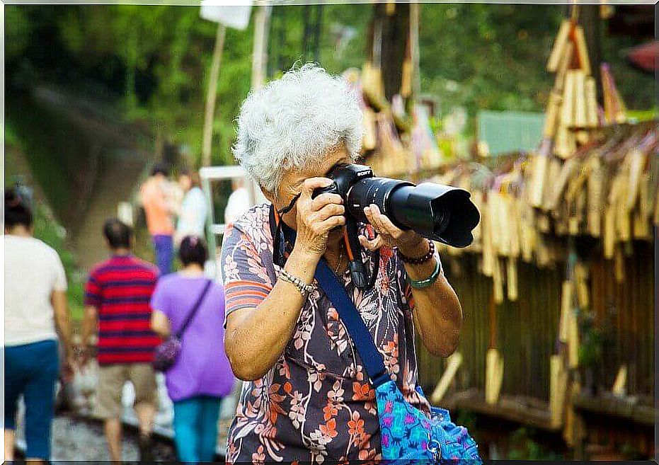 lady taking pictures