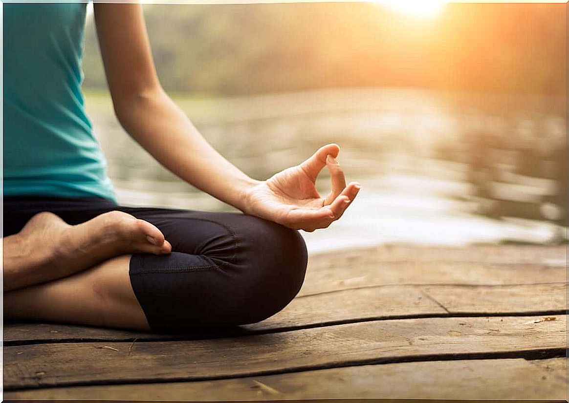 woman meditating