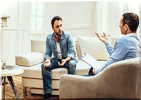 man in consultation with a psychologist