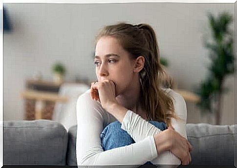 worried woman thinking about life