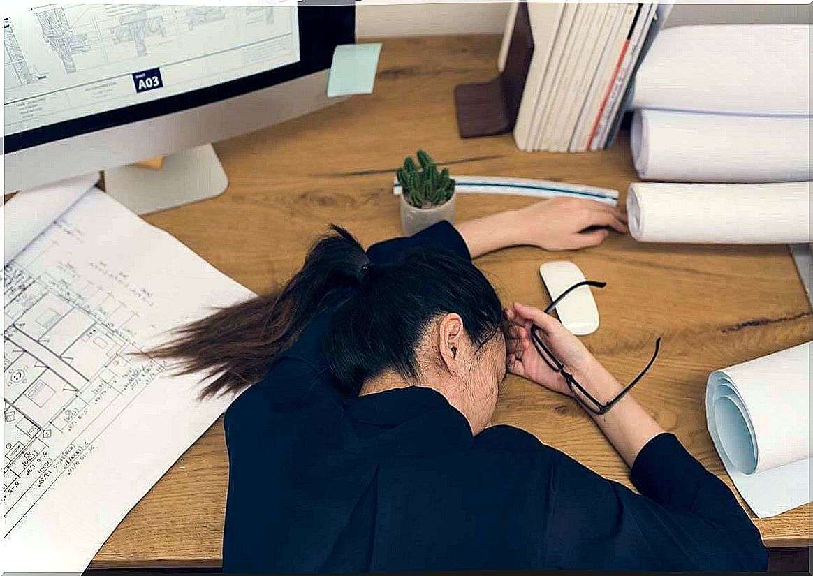 woman exhausted from work